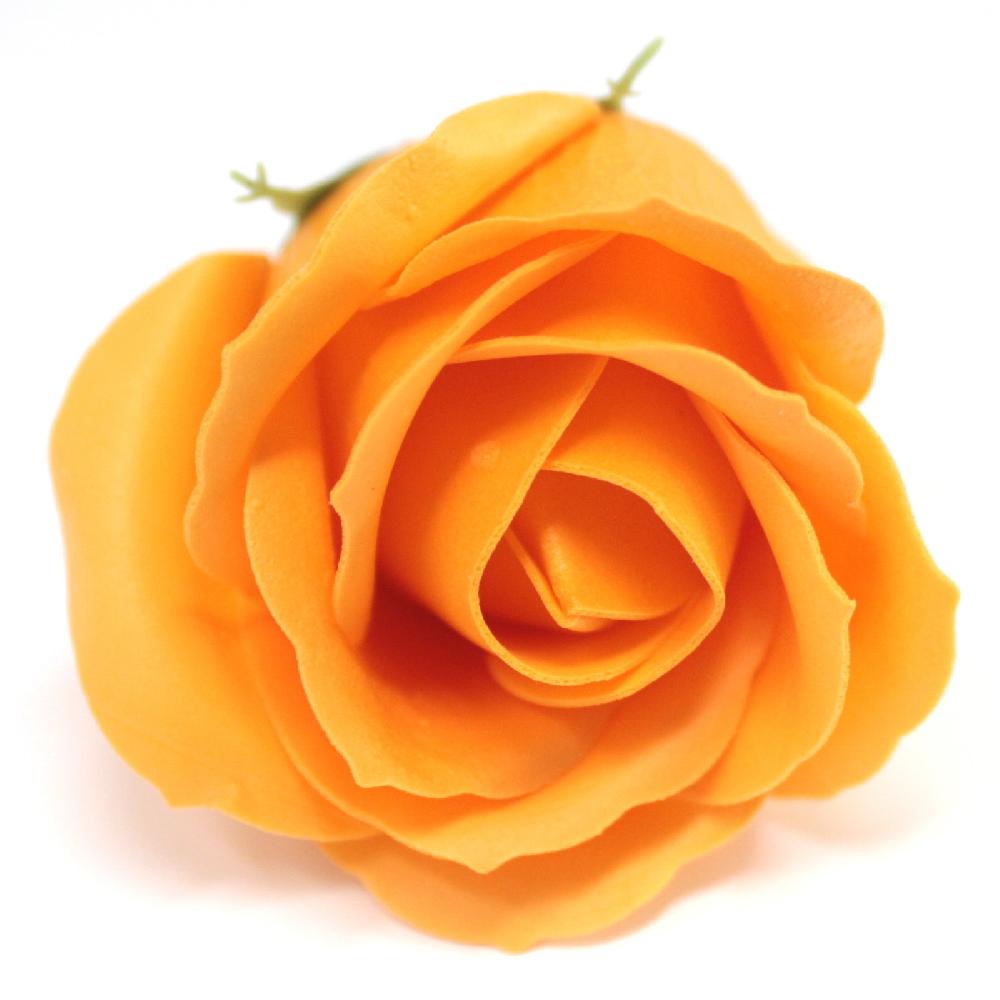 50x Craft Soap Flowers - Med Rose - Orange