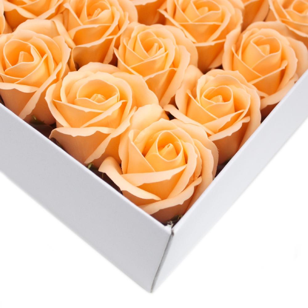 50x Craft Soap Flowers - Med Rose - Peach