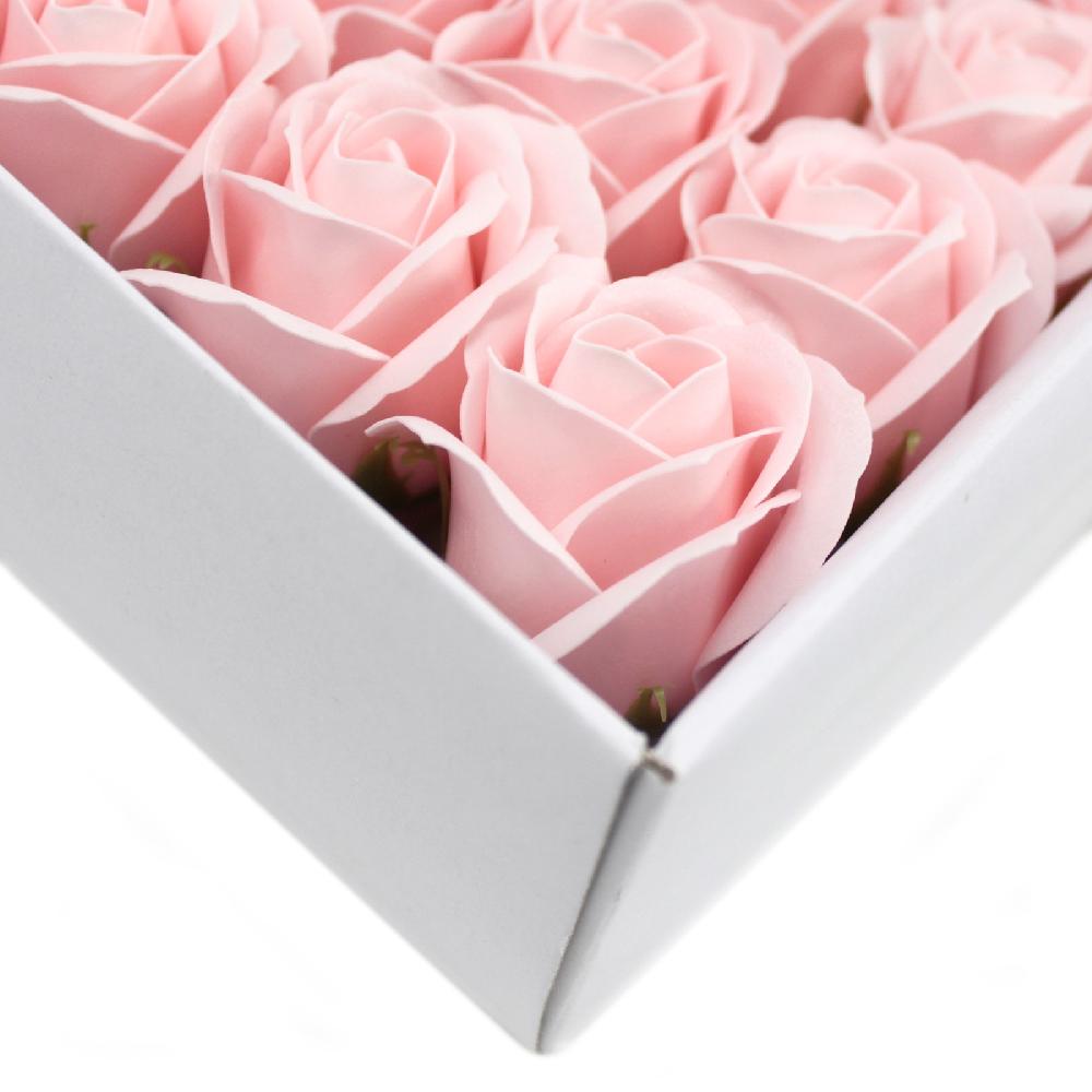 50x Craft Soap Flowers - Med Rose - Pink