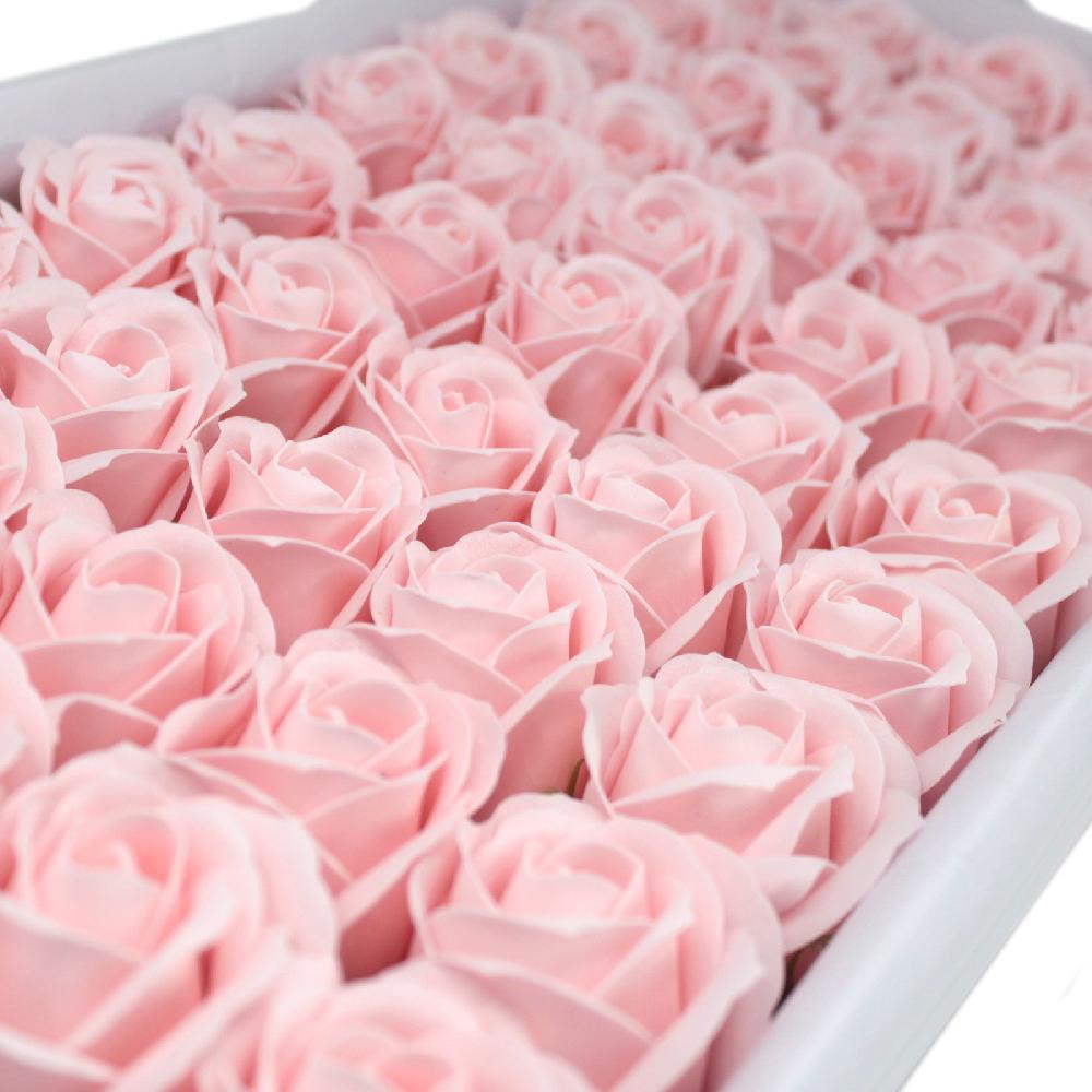 50x Craft Soap Flowers - Med Rose - Pink
