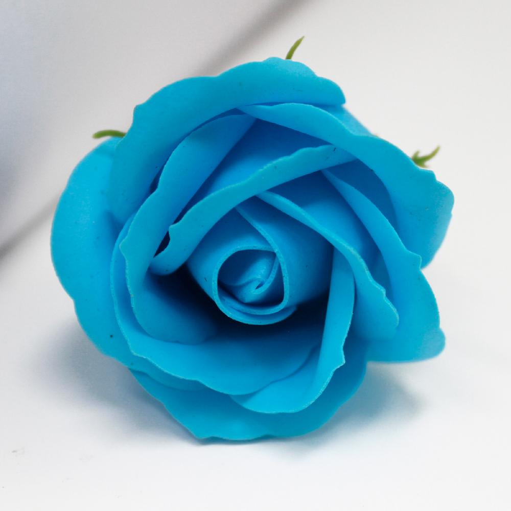 50x Craft Soap Flowers - Med Rose - Sky Blue