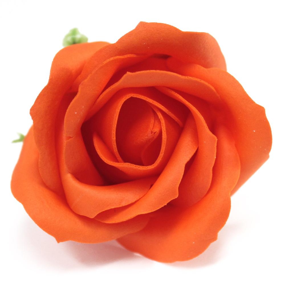 50x Craft Soap Flowers - Med Rose - Sunset Orange