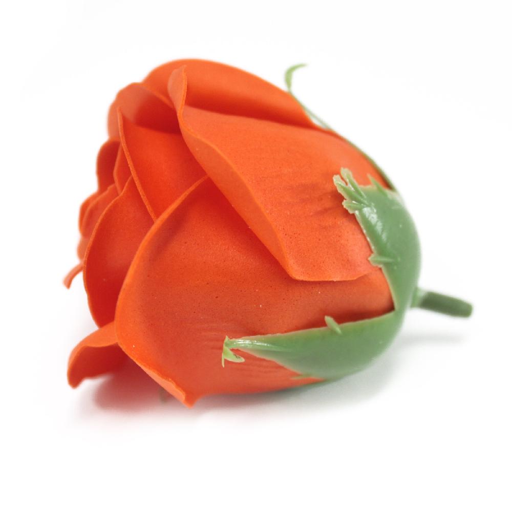 50x Craft Soap Flowers - Med Rose - Sunset Orange