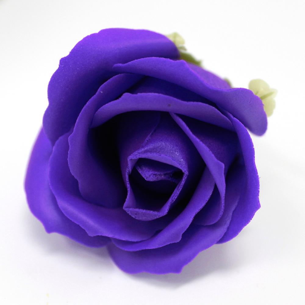 50x Craft Soap Flowers - Med Rose - Violet