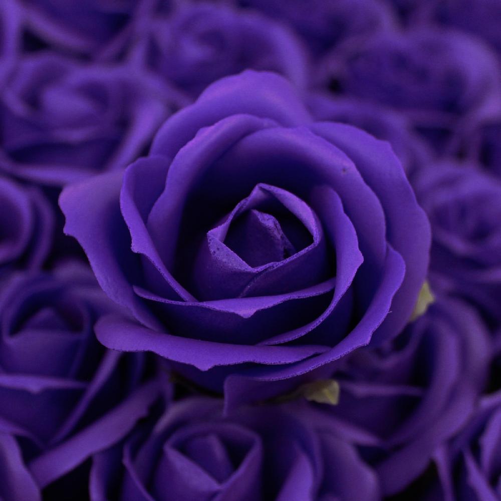 50x Craft Soap Flowers - Med Rose - Violet