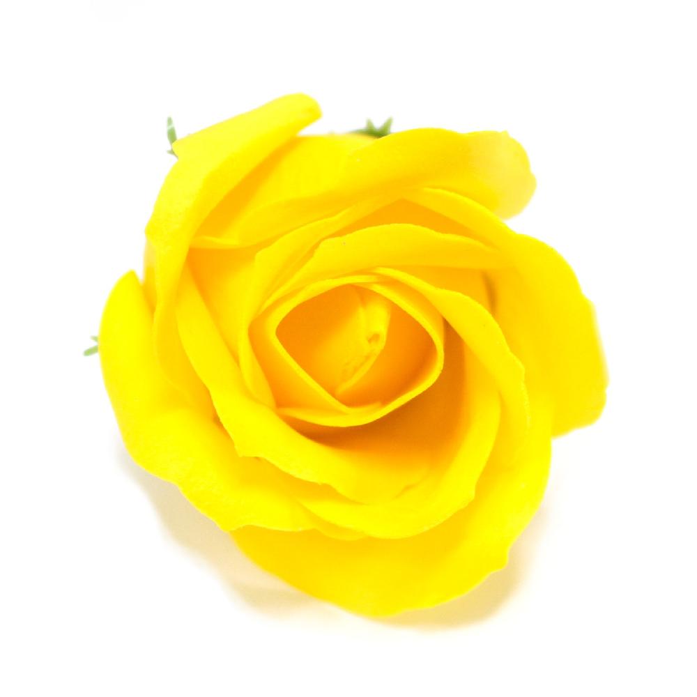 50x Craft Soap Flowers - Med Rose - Yellow