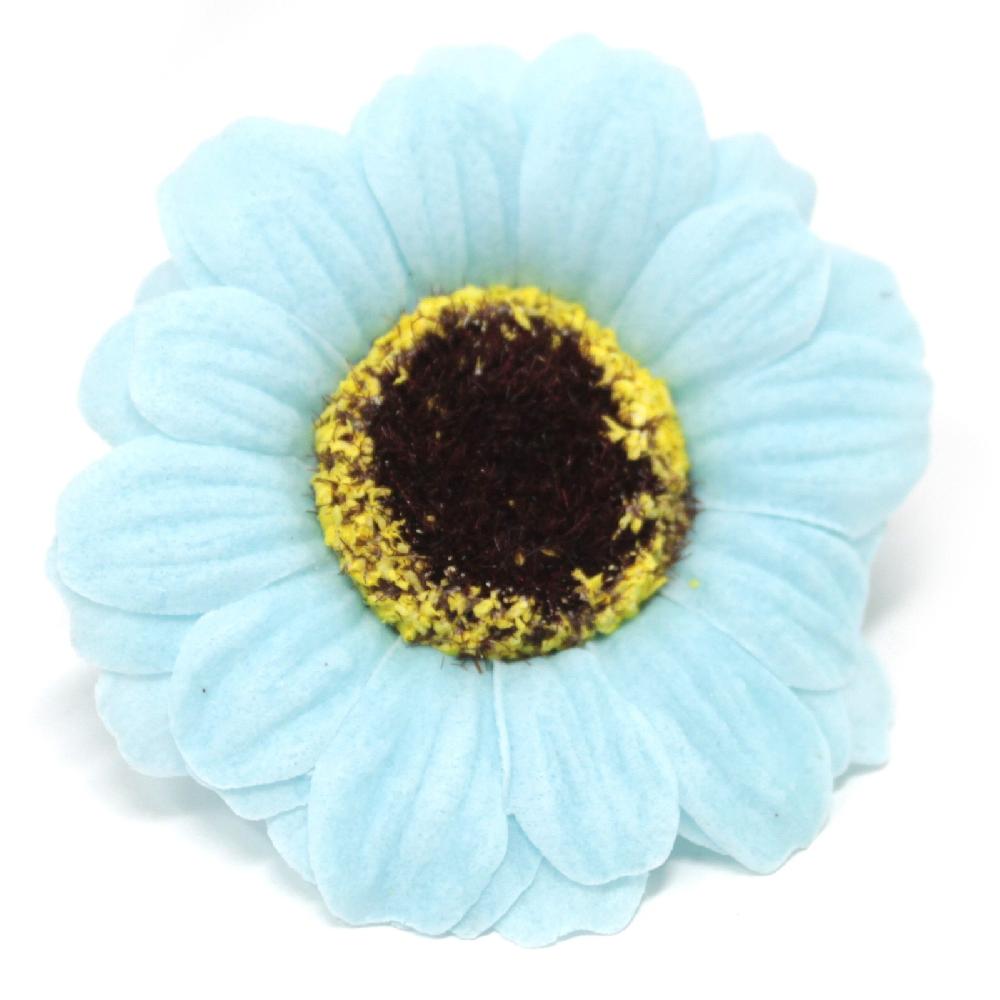 50x Craft Soap Flowers - Sml Sunflower - Blue