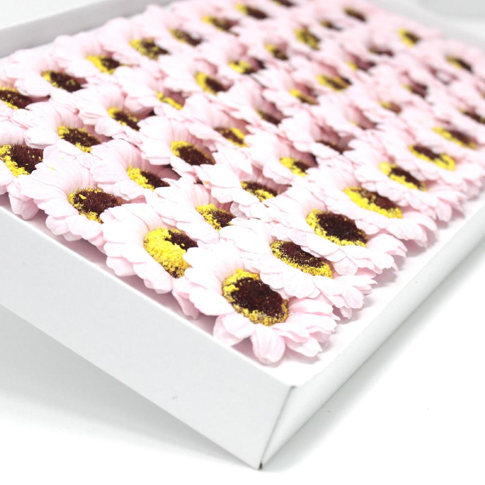 50x Craft Soap Flowers - Sml Sunflower - Pink
