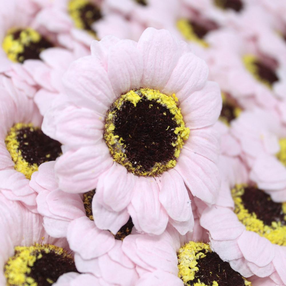 50x Craft Soap Flowers - Sml Sunflower - Pink