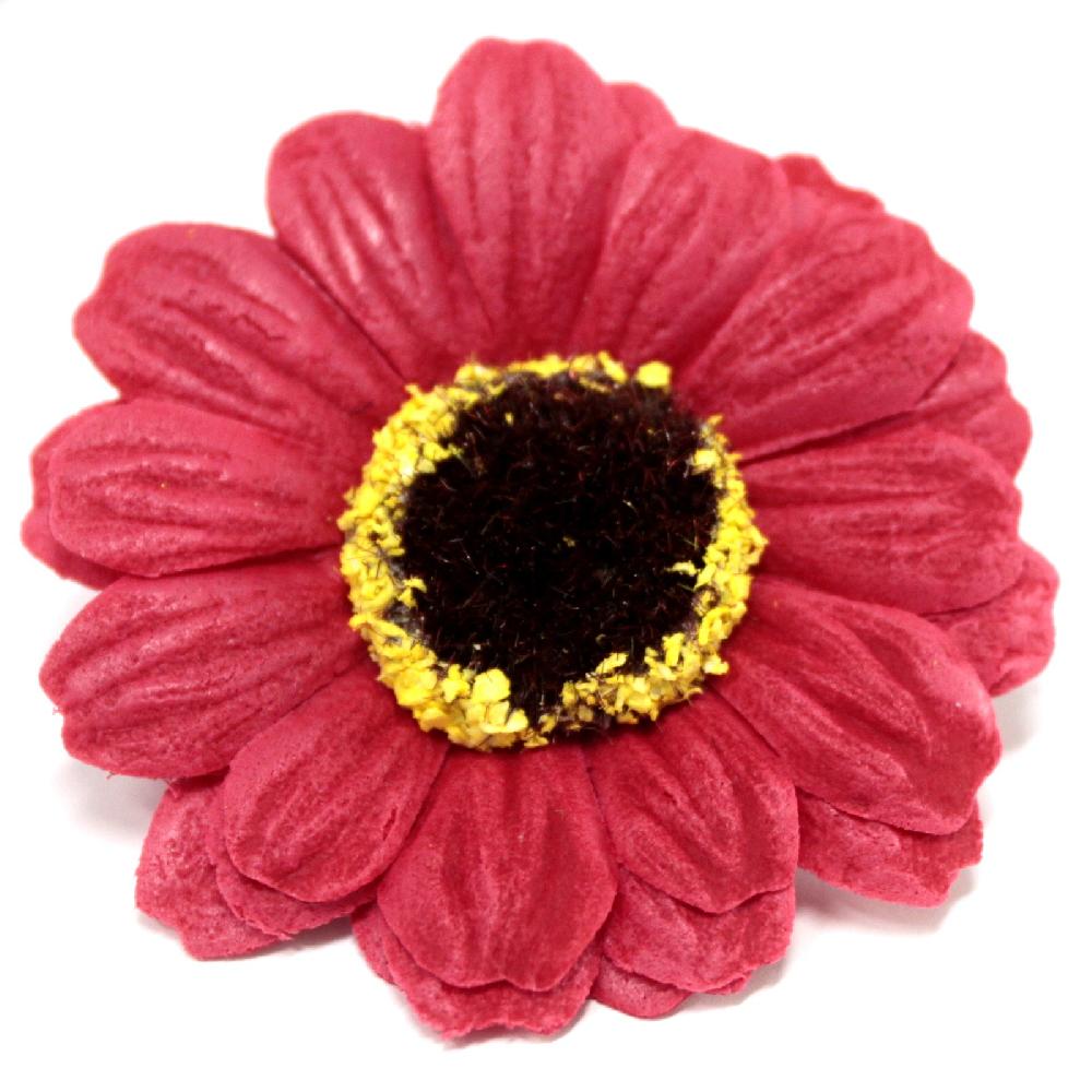 50x Craft Soap Flowers - Sml Sunflower - Red