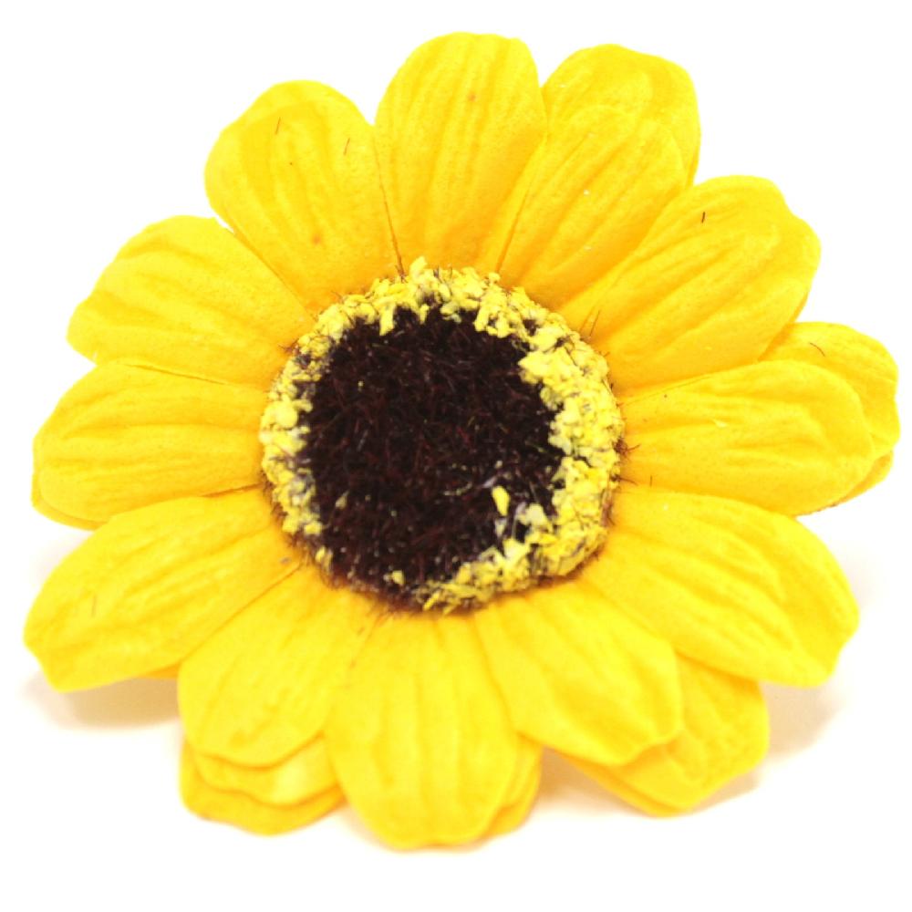 50x Craft Soap Flowers - Sml Sunflower - Yellow