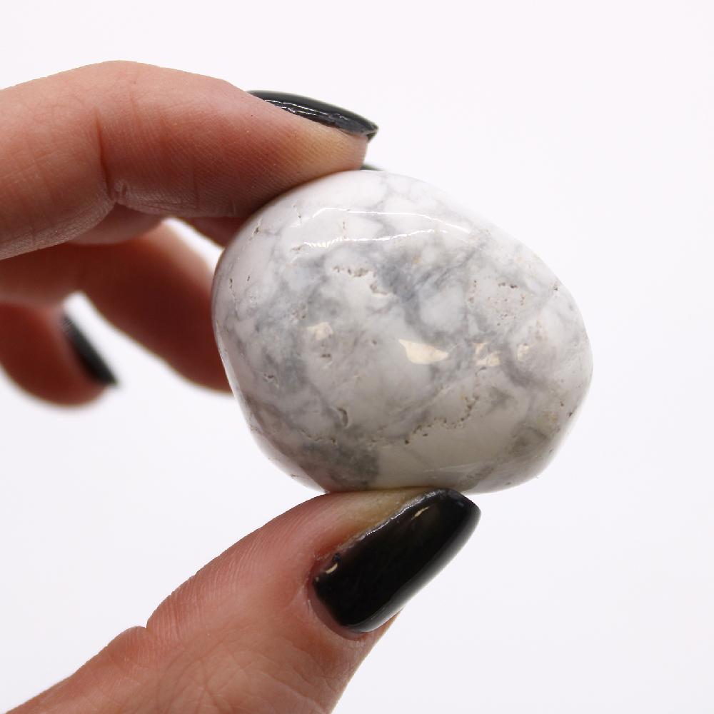 6x Large African Tumble Stone - White Howlite - Magnesite