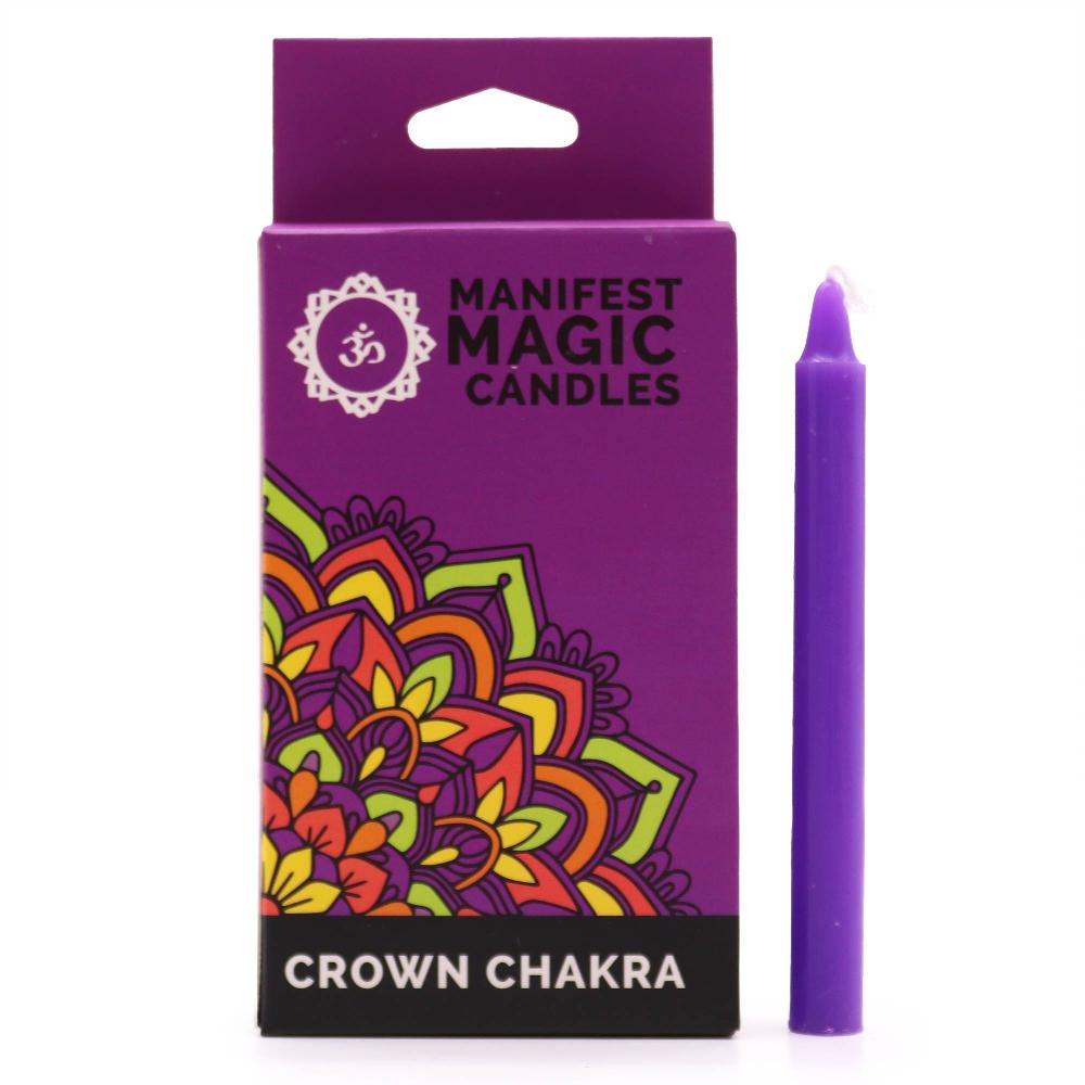 6x Manifest Magic Candles (set of 12) - Violet - Crown Chakra
