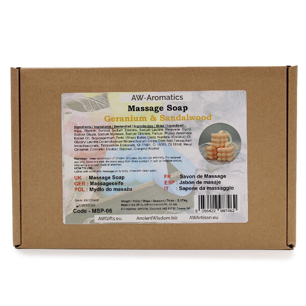6x Massage Soaps - Geranium & Sandalwood