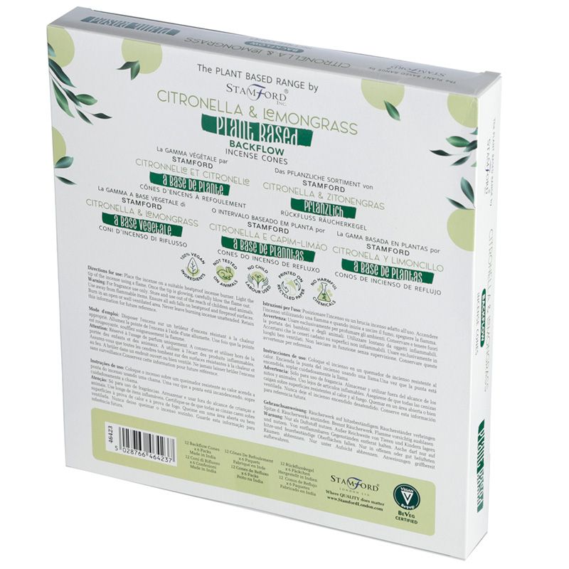 6x Plant Based Backflow Incense Cones - Citronella & Lemongrass