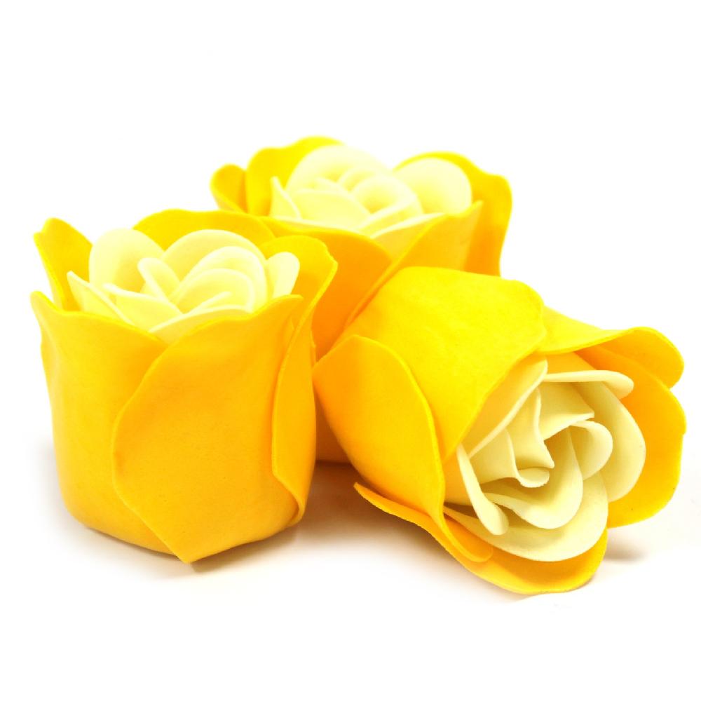 6x Set Of 3 Soap Flower Heart Box - Spring Roses