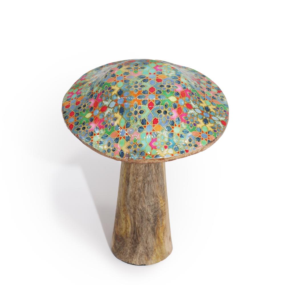 6x Small Mushroom - 10cm - Mediterranean Tile Pattern