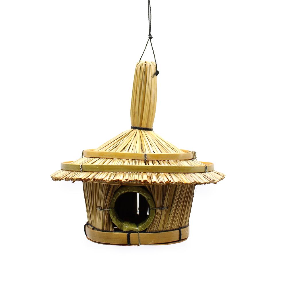 6x Small Round Seagrass Bird Box 17x17cm