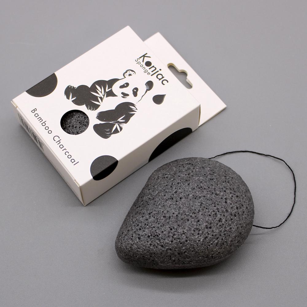 6x Teardrop Konjac Sponge - Bamboo Charcoal - Anti-bacterial