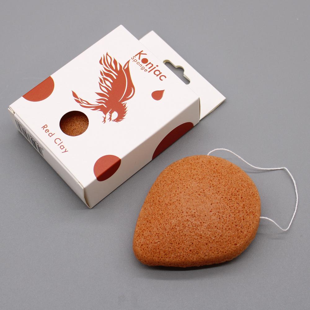 6x Teardrop Konjac Sponge - Red Clay - Rejuvenating
