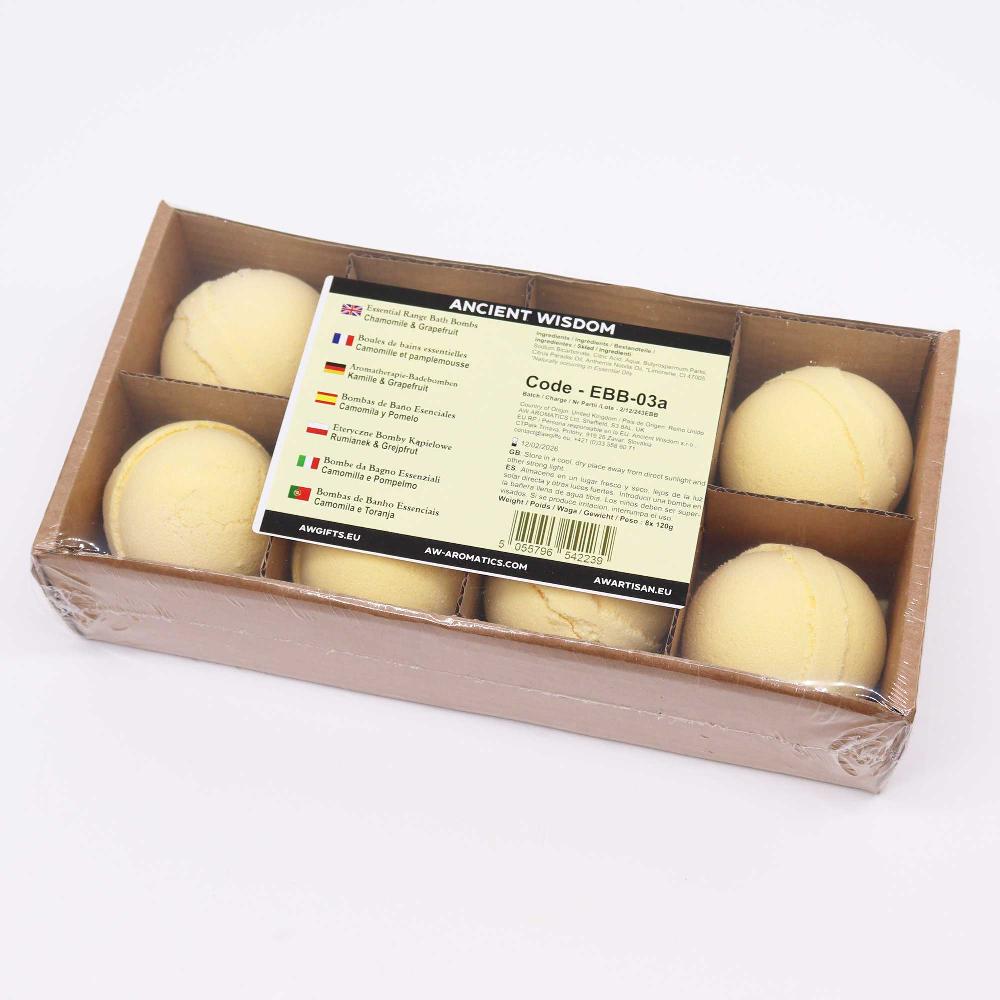 8x Essential Oil Bath Bomb - Chamomile & Grapefruit