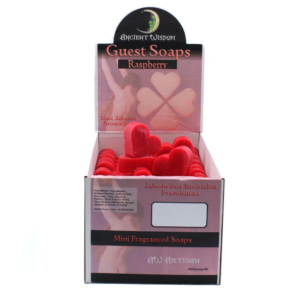 100x Heart Guest Soap - Raspberry