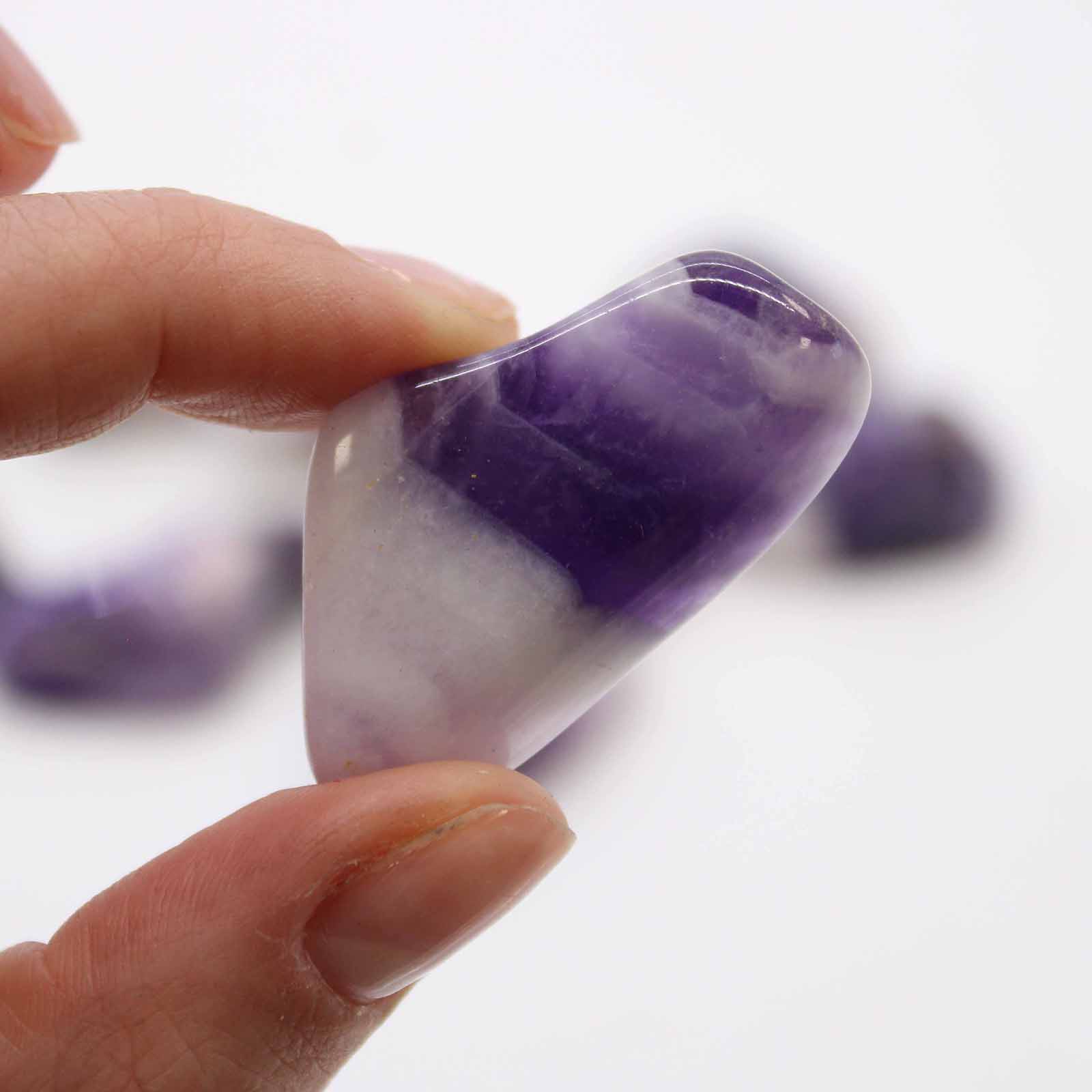 24x L Tumble Stone - Amethyst Banded