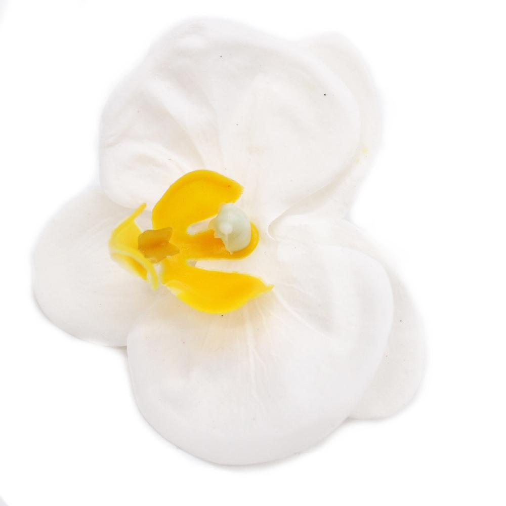 25x Craft Soap Flower - Orchid - White