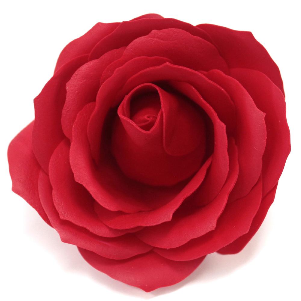 25x Craft Soap Flowers - Lrg Rose - Red