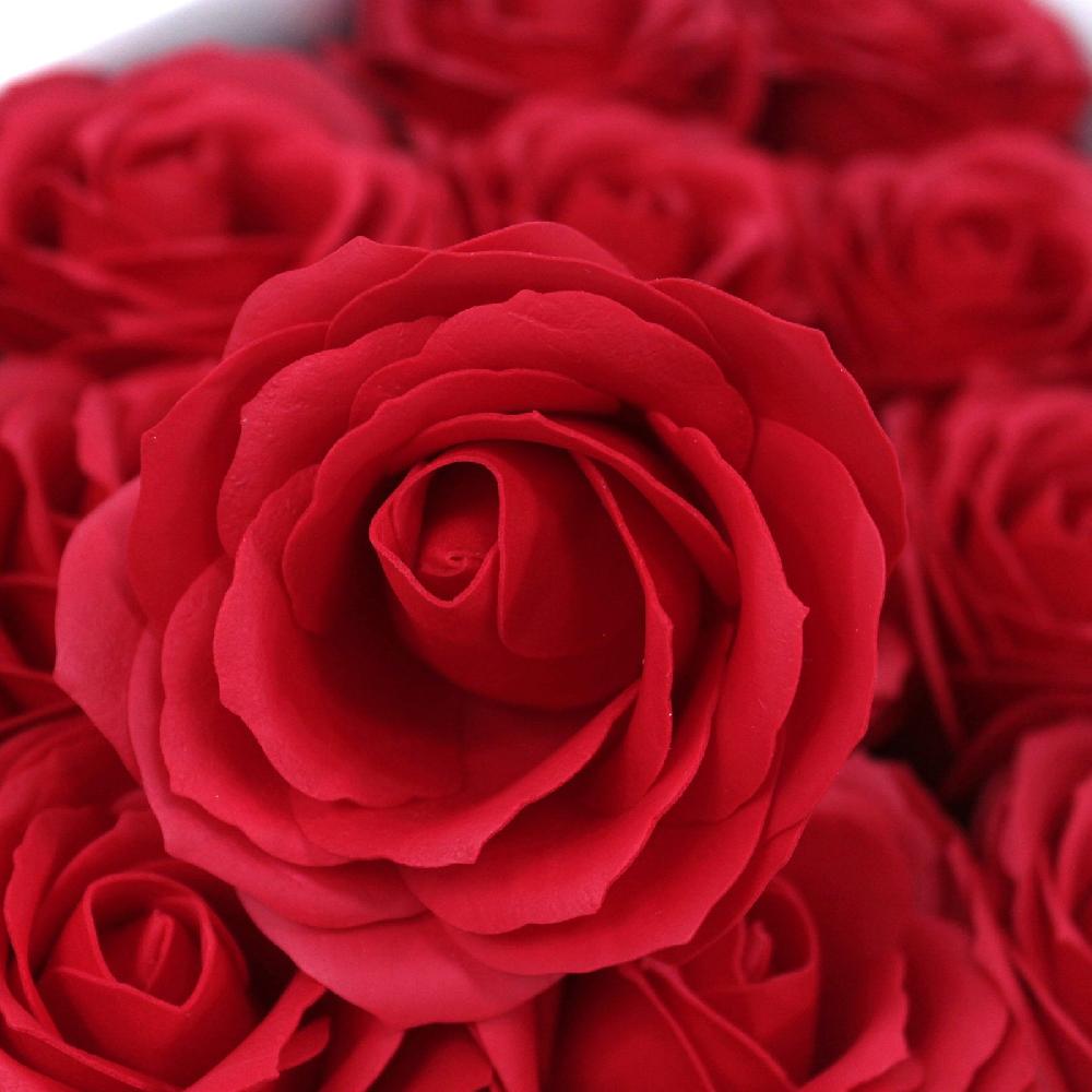 25x Craft Soap Flowers - Lrg Rose - Red