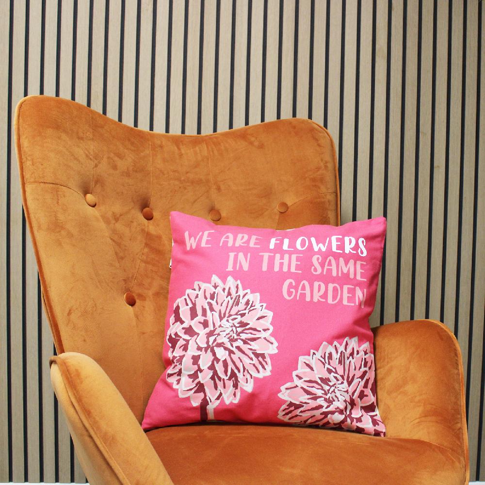 3x Cotton Cushion Cover - Flowers