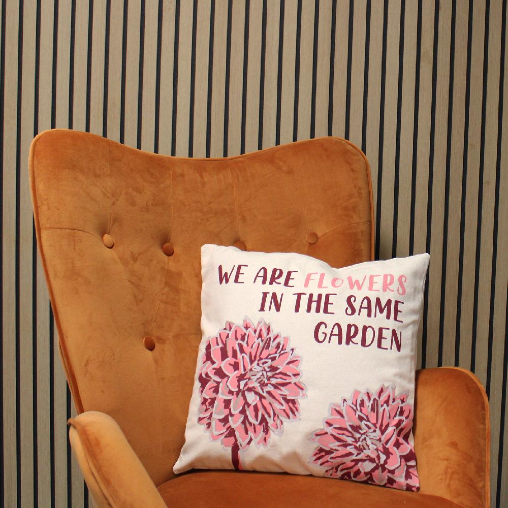 3x Cotton Cushion Cover - Flowers