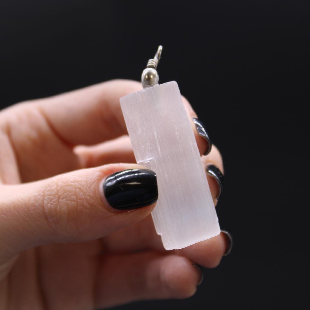 3x Selenite Natural Pendant