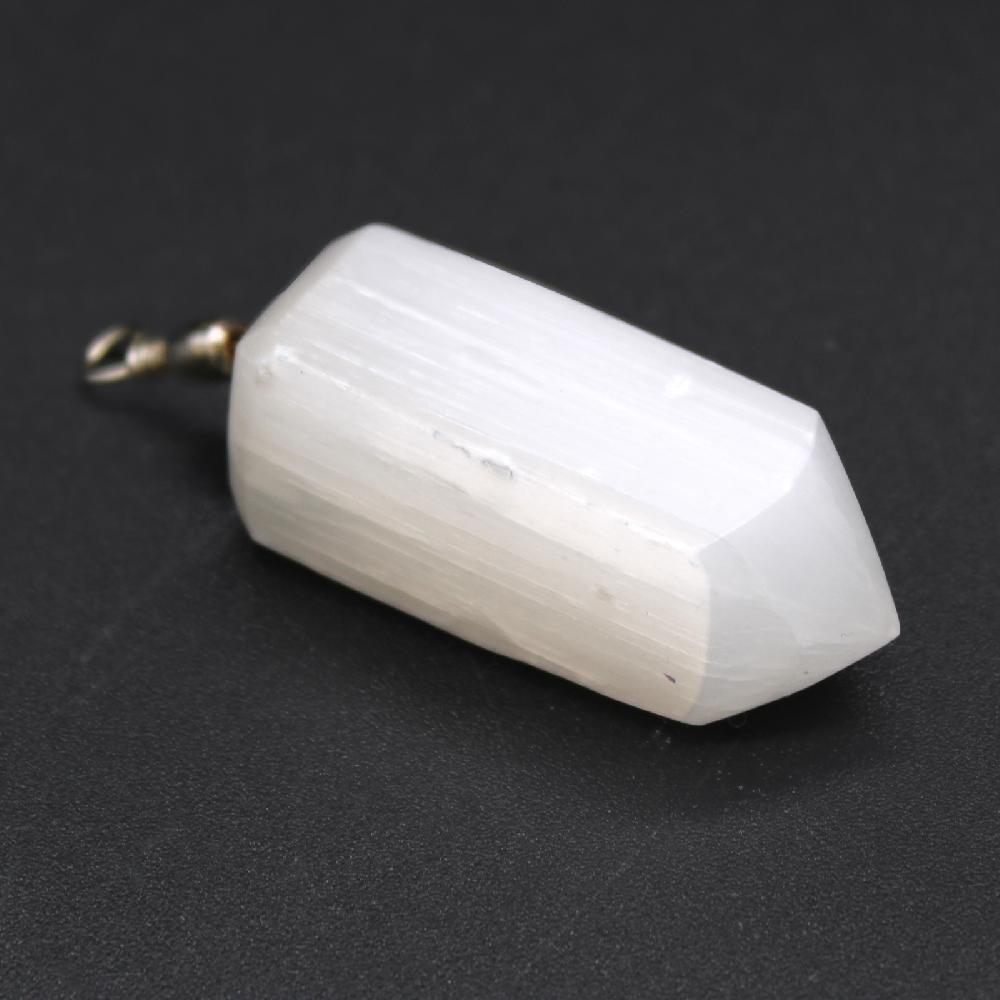 3x Selenite Obelisk Pendant