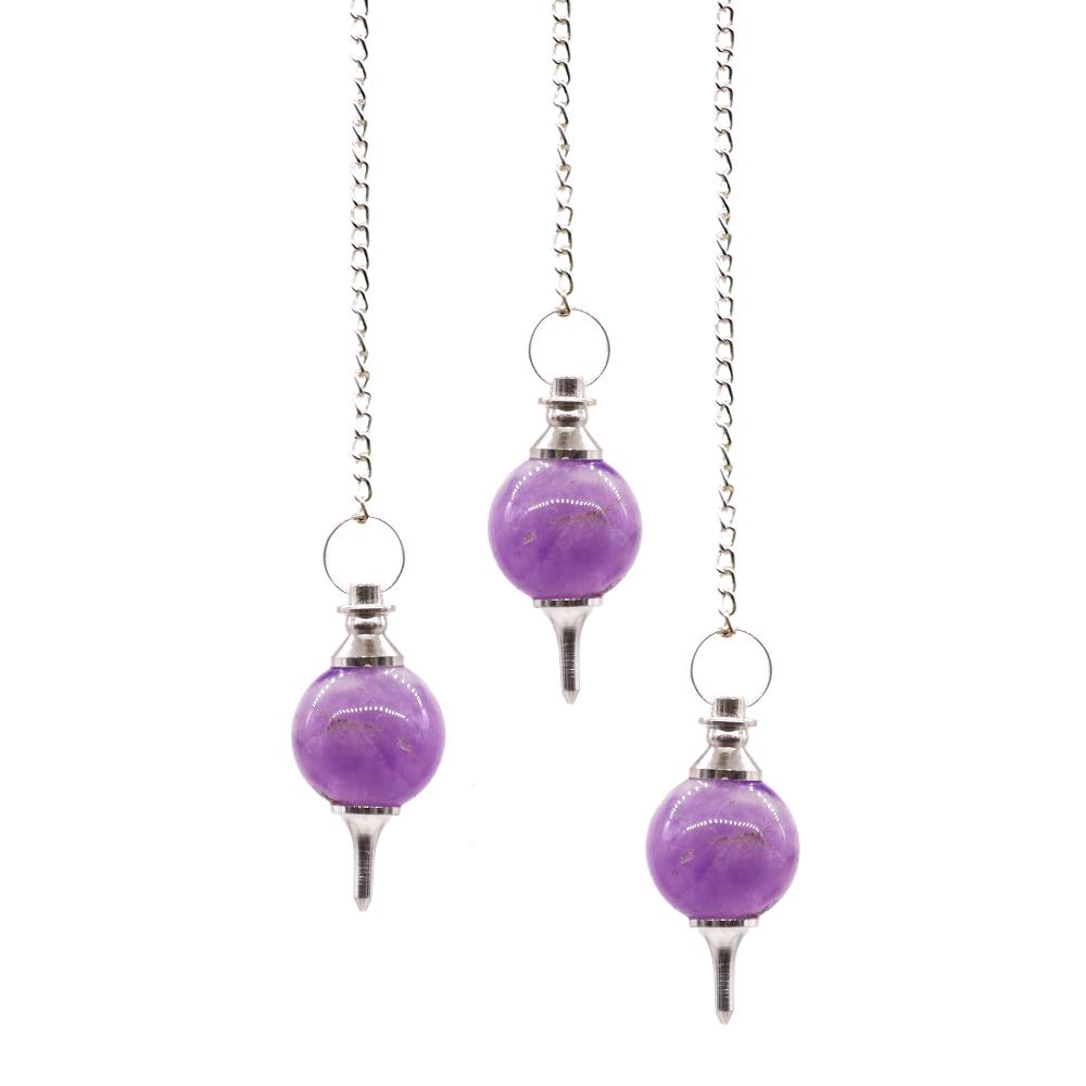 3x Sphere Pendulums - Amethyst