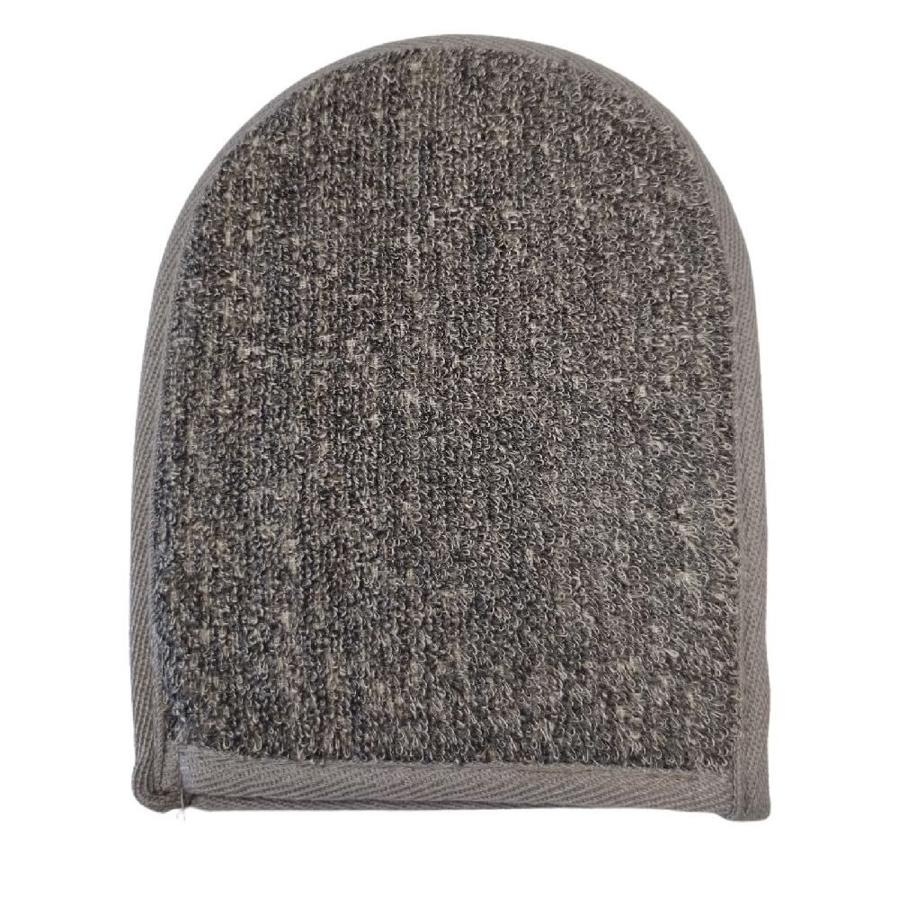 4x Bamboo & Linen Bath Mitt - Charcoal