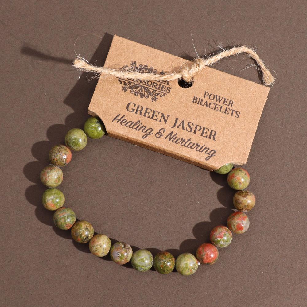 4x Power Bracelet - Green Jasper