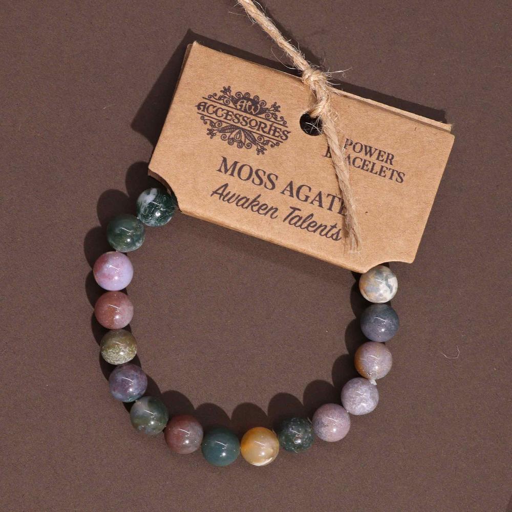 4x Power Bracelet - Moss Agate