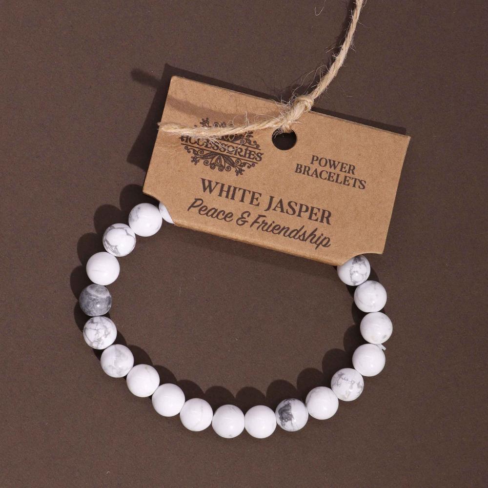 4x Power Bracelet - White Jasper