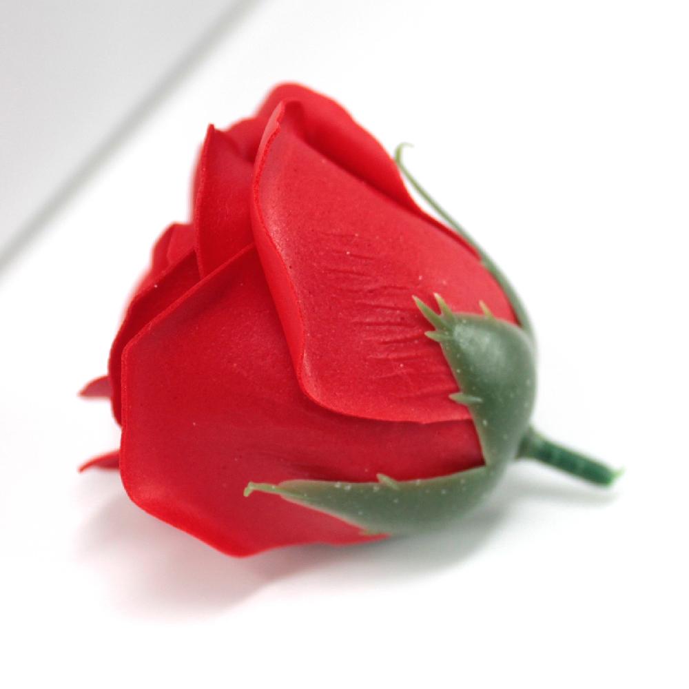 50x Craft Soap Flowers - Med Rose - Red