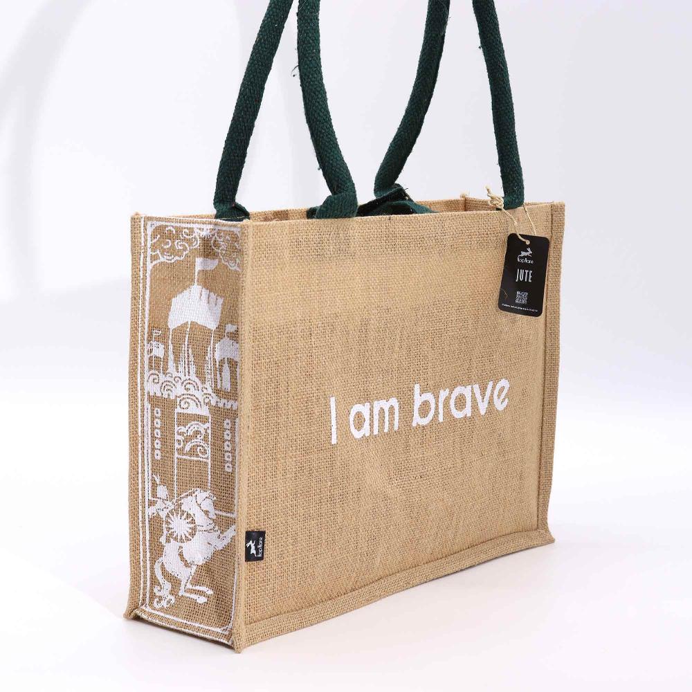 5x Hop Hare Jute Big Bag - I am Brave