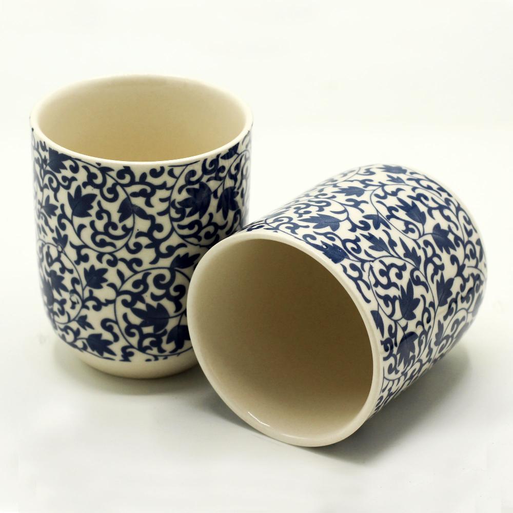 6x Herbal Tea Cup - Blue Pattern