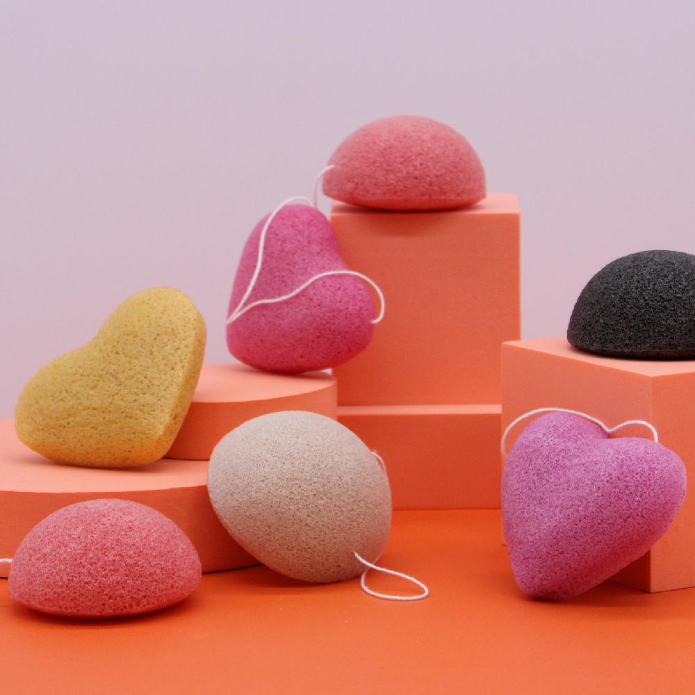 6x Konjac Heart Sponge - Lavender