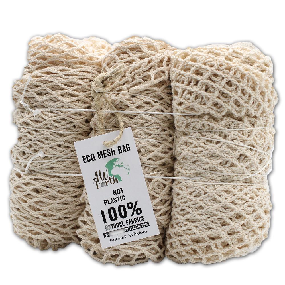 6x Pure Cotton Mesh Bag - Natural