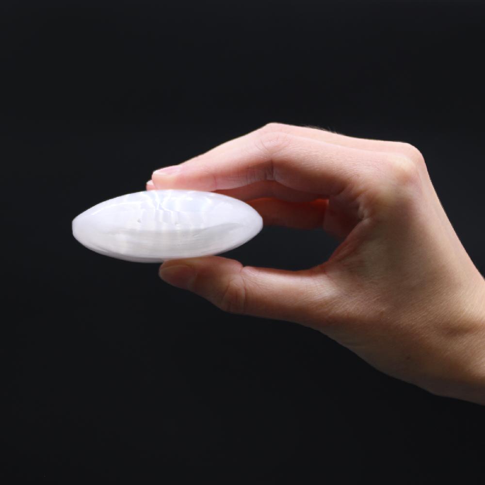 Selenite Palm Stone - 6.5 Cm