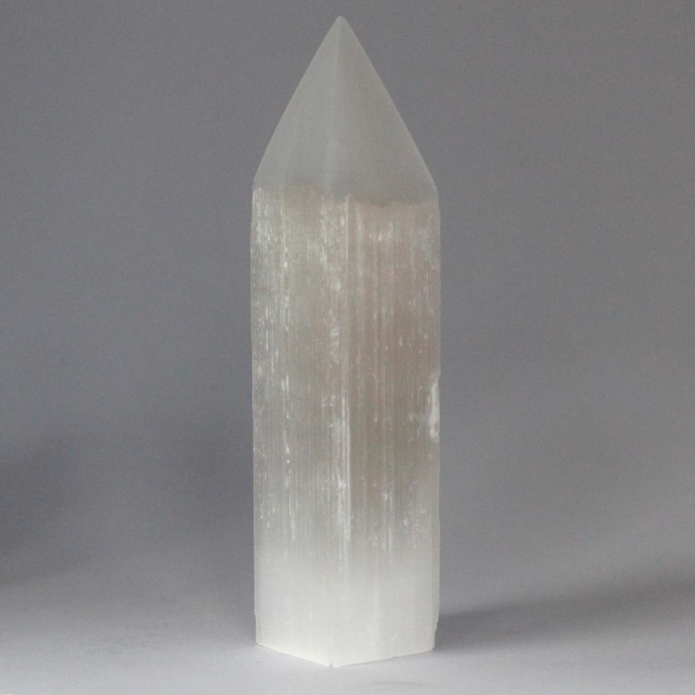 Selenite Pencil Point Tower - 20 Cm