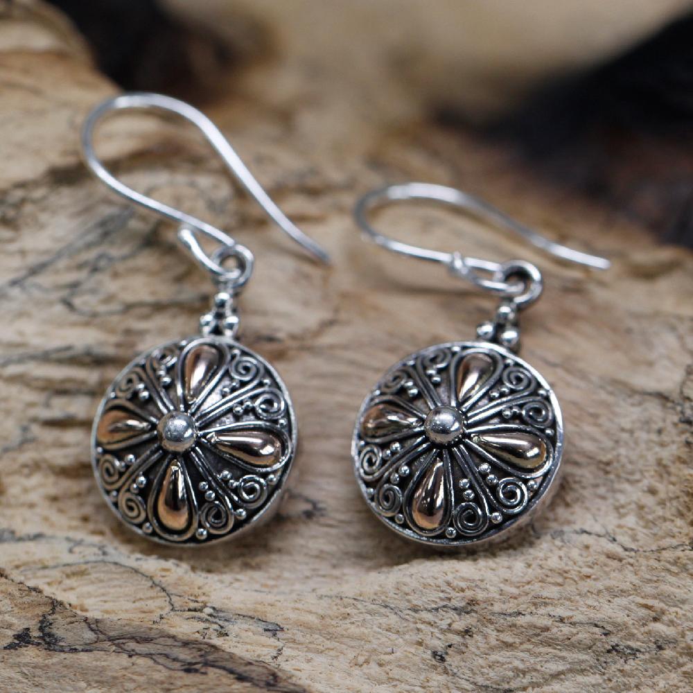 Silver & Gold Earring - Classic Round