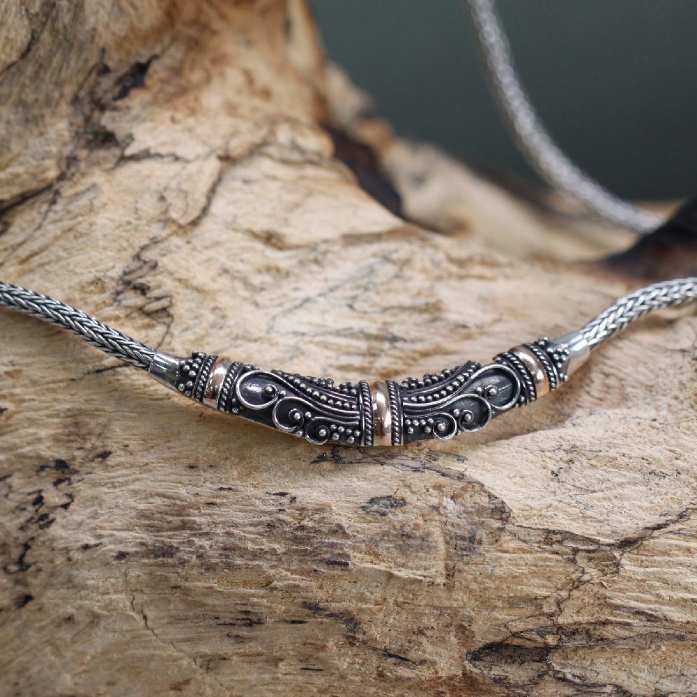 Silver & Gold Necklace - Tribal