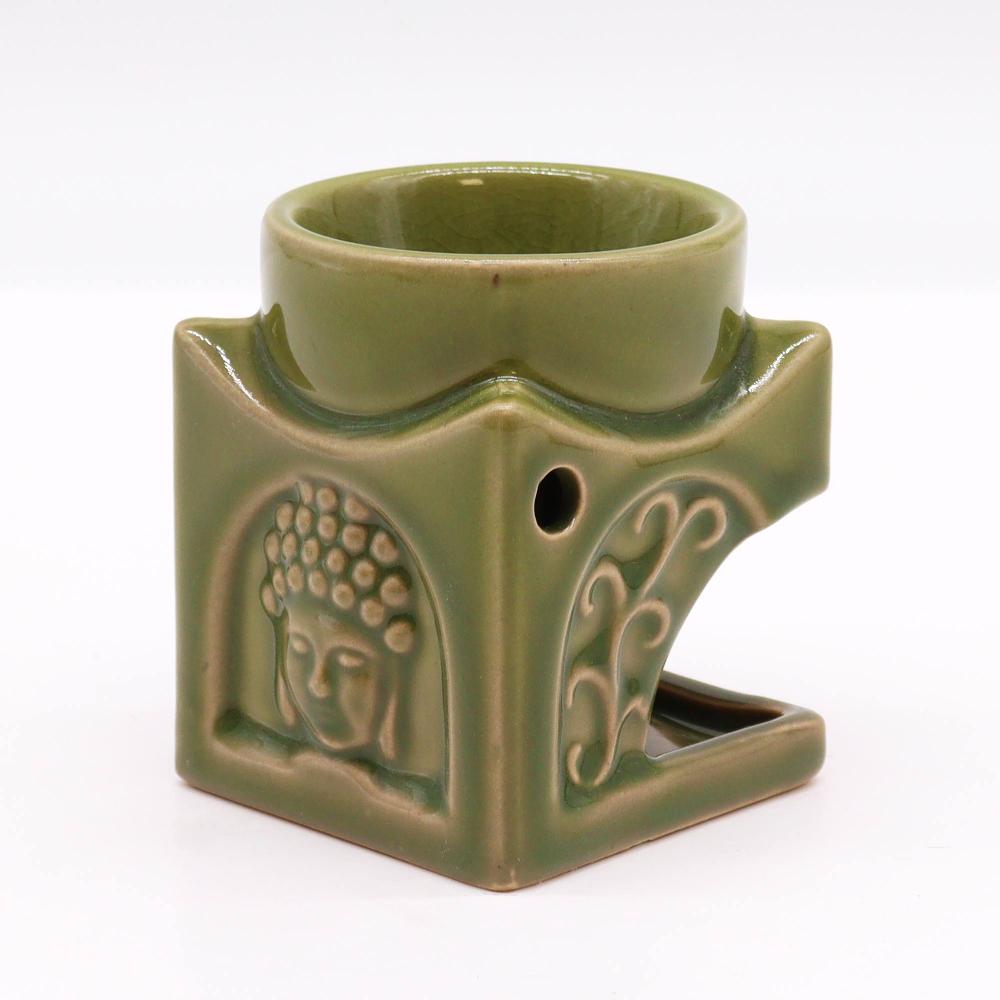 Square Buddha Oil Burner - Light Jade