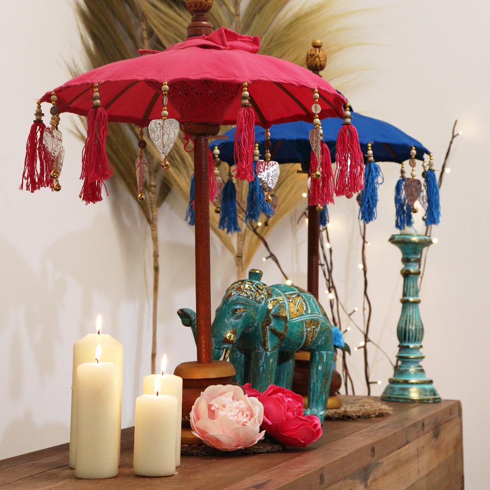 Bali Home Decor Parasol - Cotton - Pink - 40cm